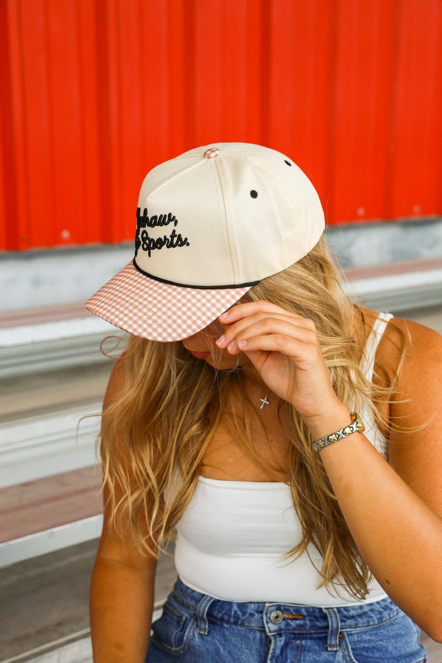 Go Sports Gingham Canvas Cap