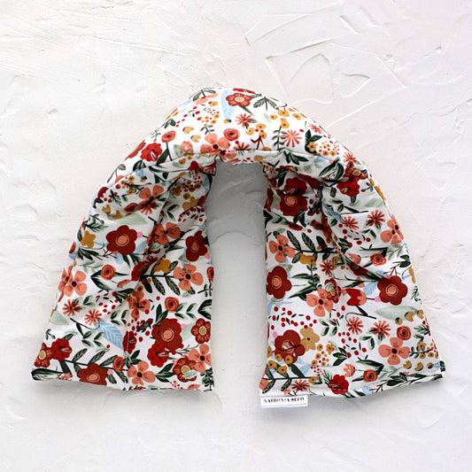 Boho Flowers Neck and Body Wrap Hot Cold Weighted Rice Bag