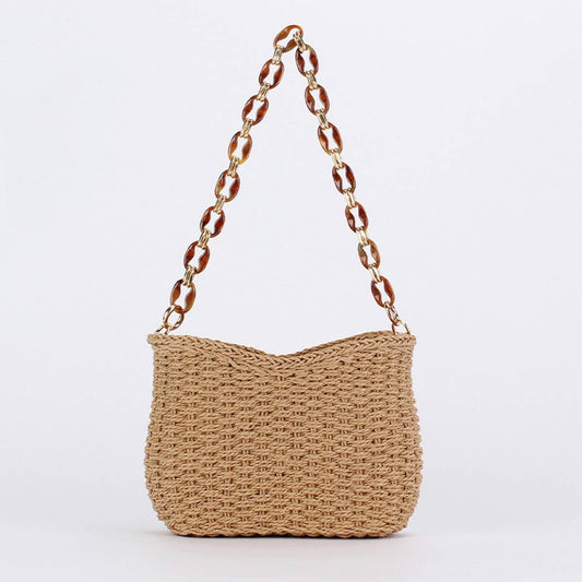 Straw Link Strap Summer Bag