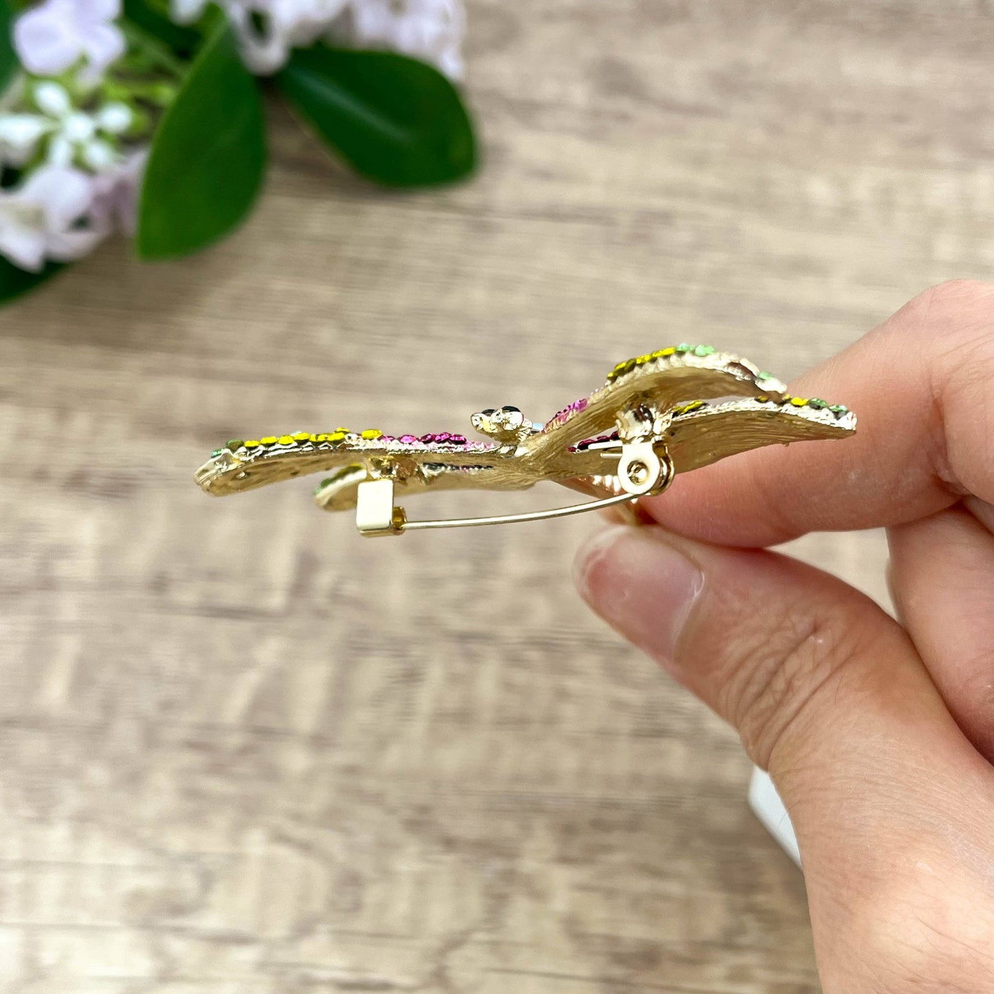 Rhinestone Dragonfly Metal Brooch