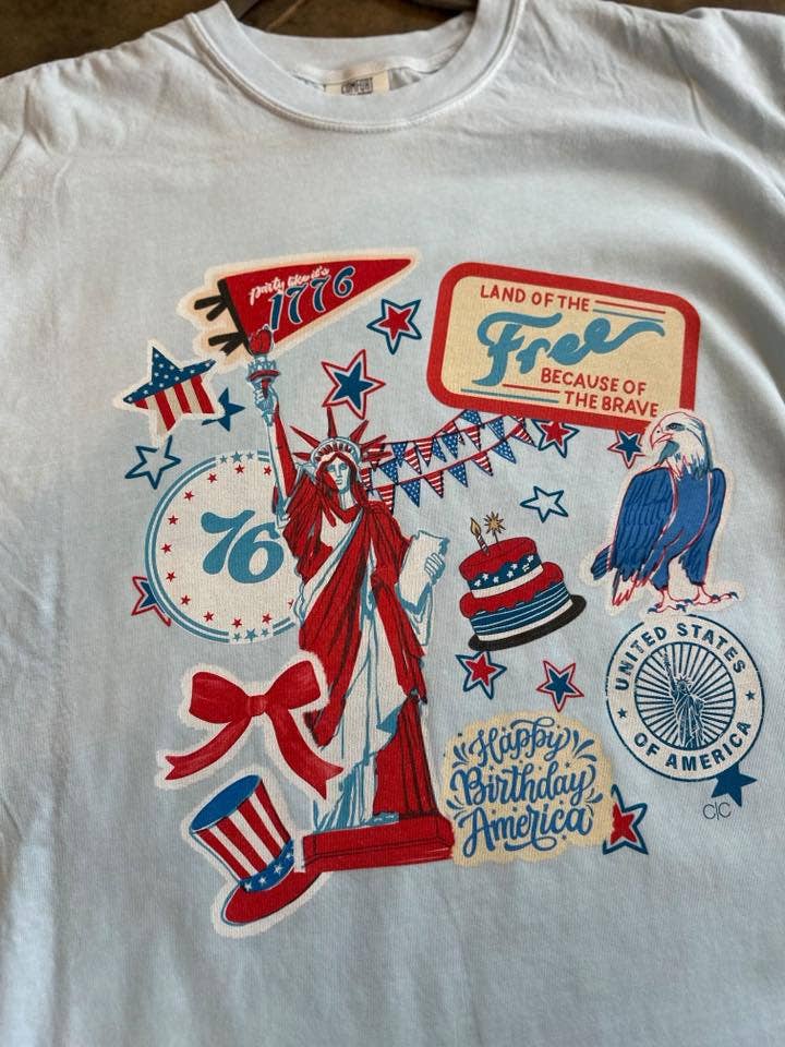 USA Patch 4th of July Graphic T-Shirt