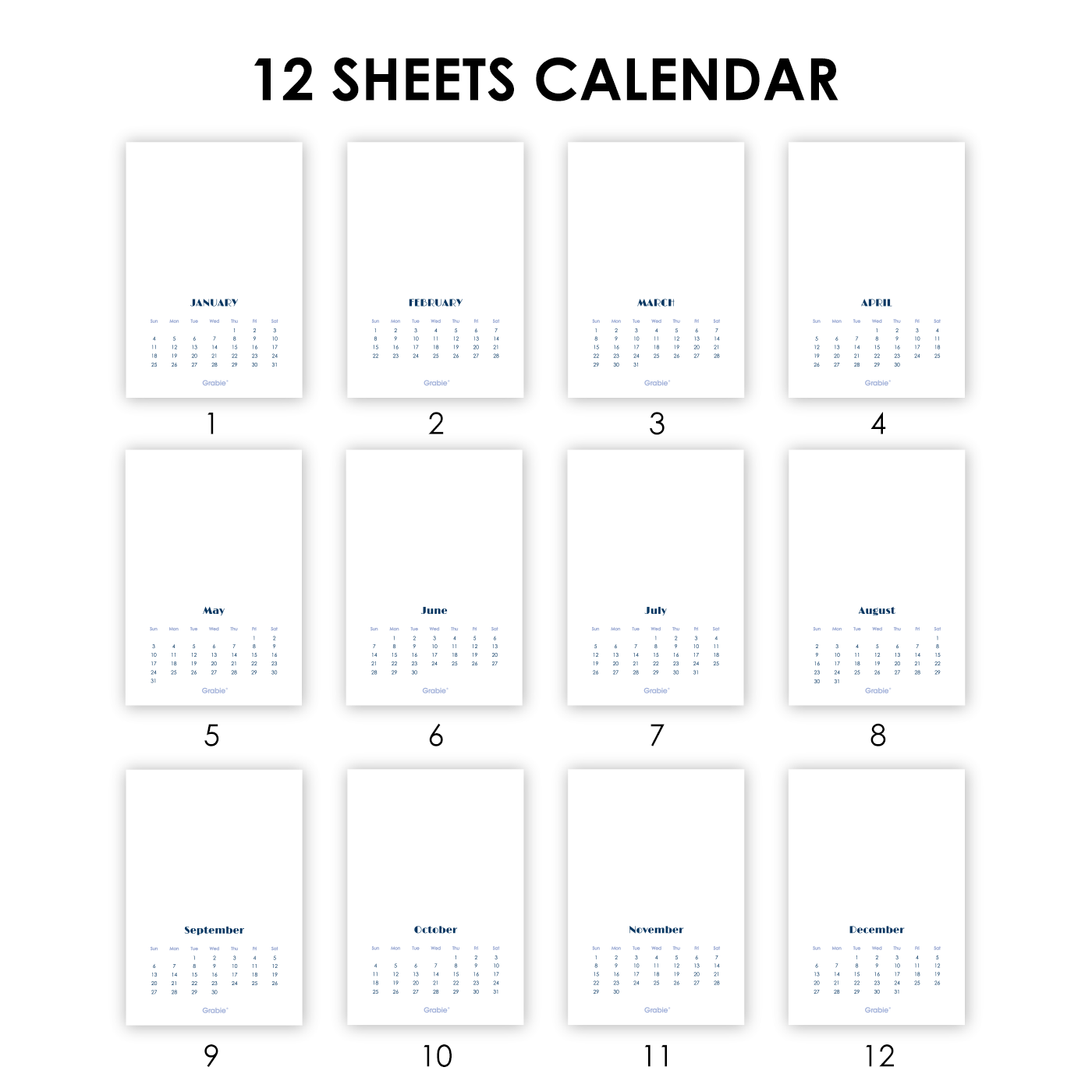 12 - Month Watercolor Calendar Set For 2026 - Purpose + Passion Boutique