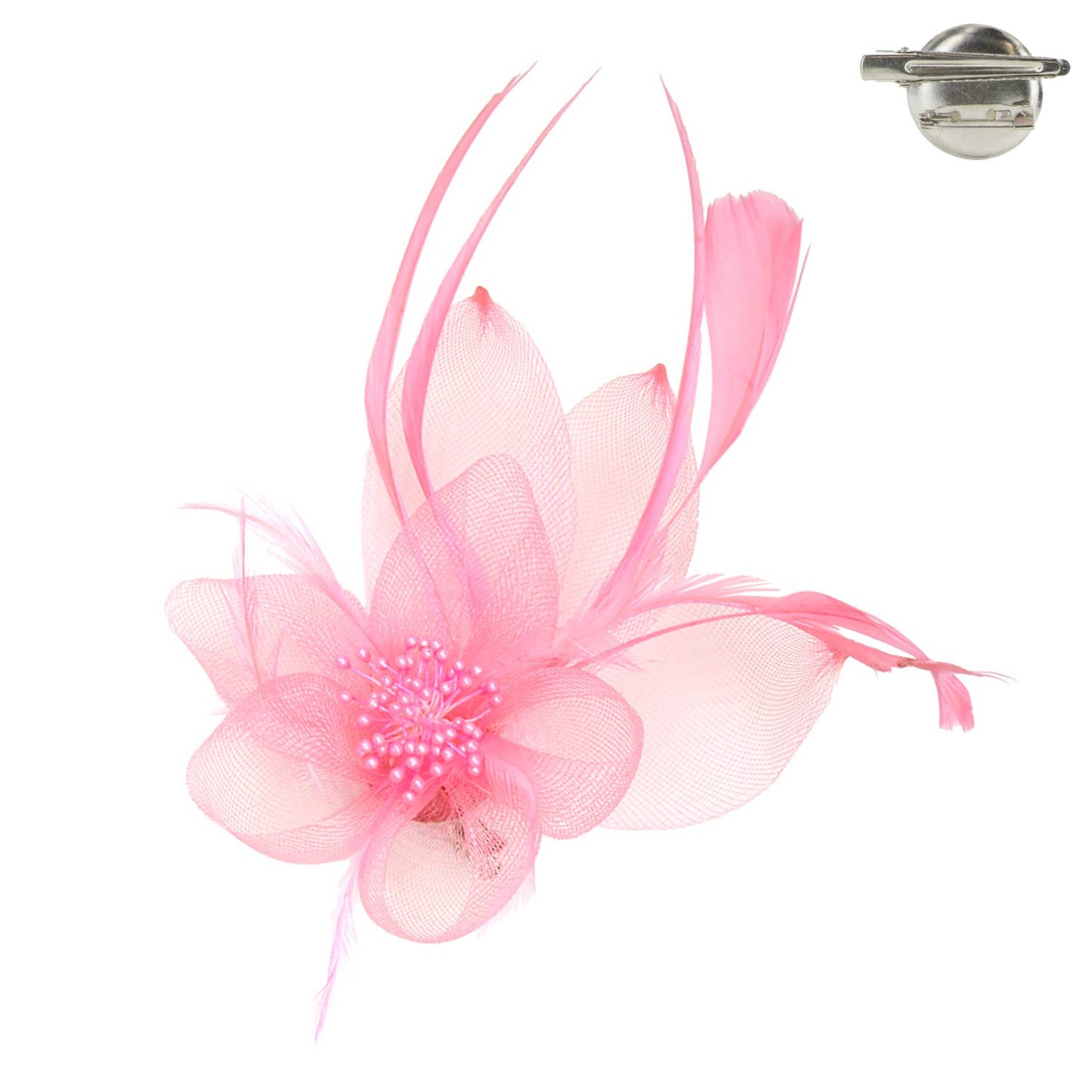 Organza Floral Mesh Fascinator Clip