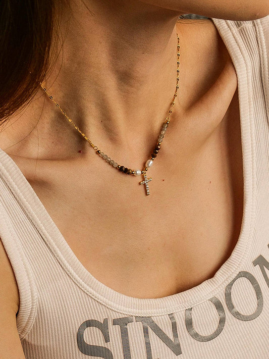 18K Gold Cross Necklace - Purpose + Passion Boutique