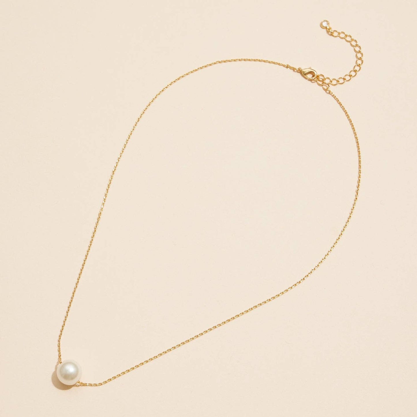 18K Gold Dip Necklace with 10mm Classic Pearl Charm - Purpose + Passion Boutique