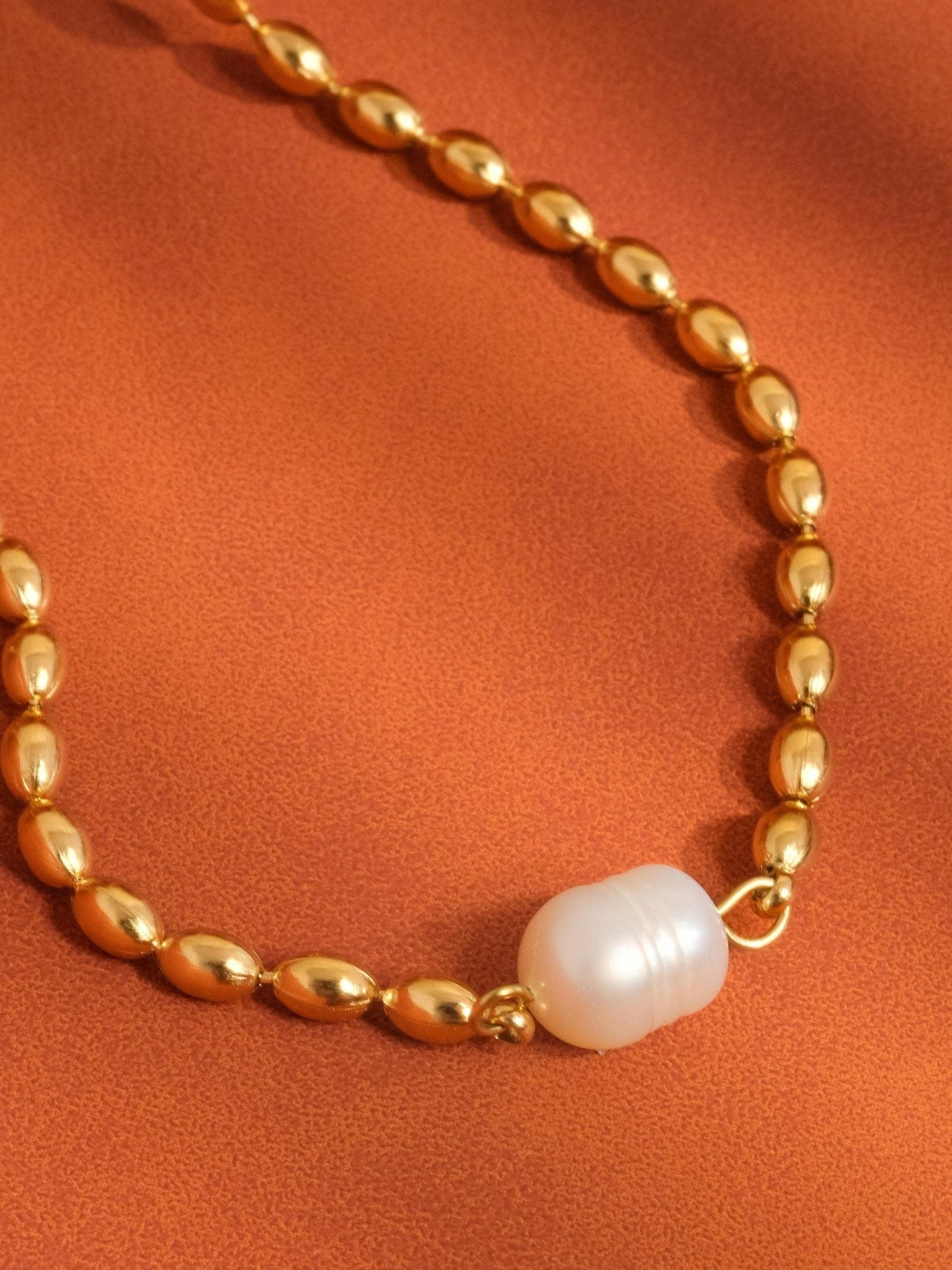 18K Gold Pearl Ball Chain Necklace - Purpose + Passion Boutique