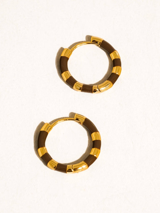 18K Gold Vintage Enamel Hoop Earring - Purpose + Passion Boutique