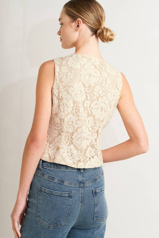 Light Peach Woven Vest