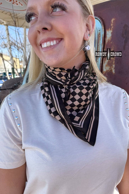 Tan Checkered Bandana