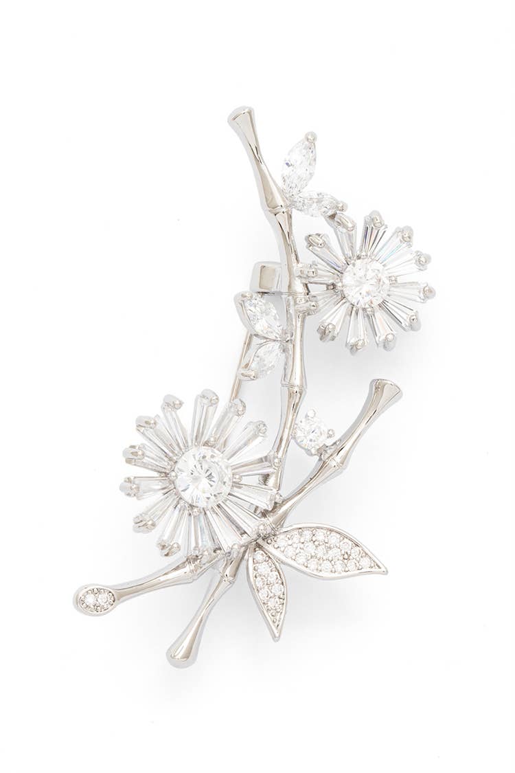 Flower Cubic Zirconia Brooch