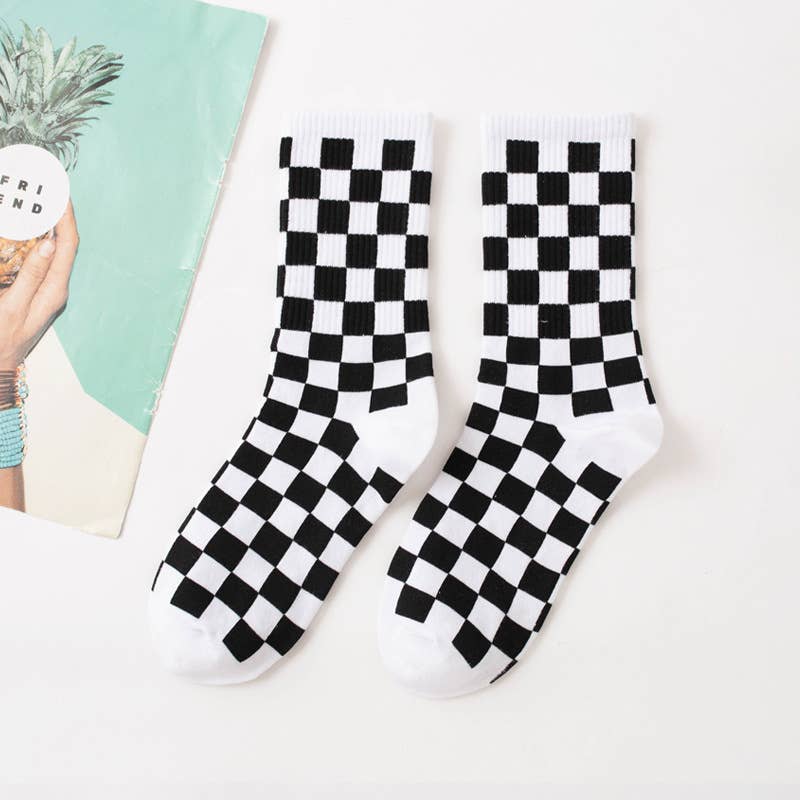 Checkerboard Sporty Socks