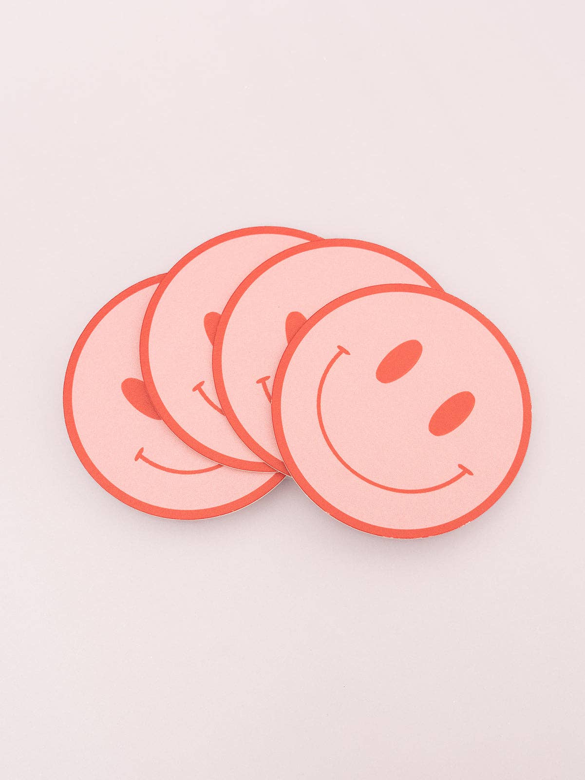Pink & Red Smile Coasters S/4
