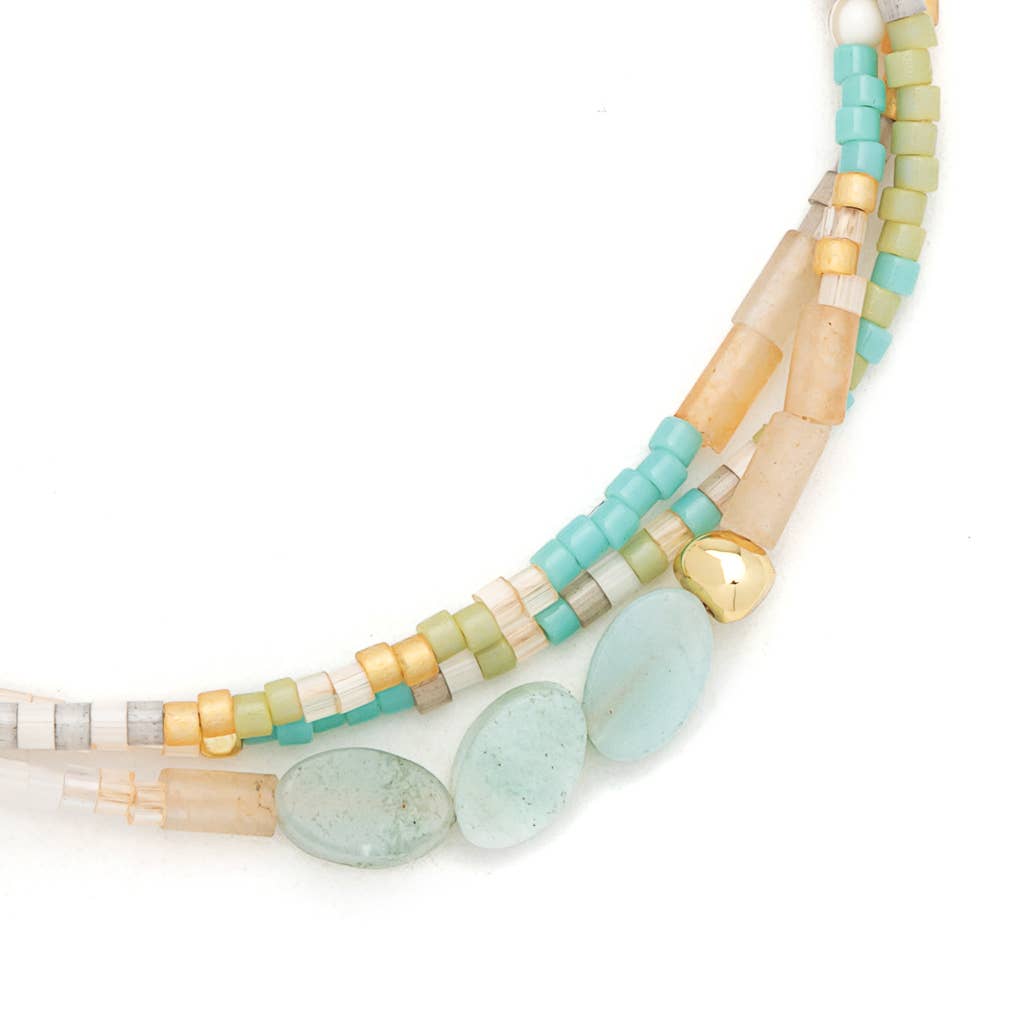 Courage/Amazonite/Gold Bracelet