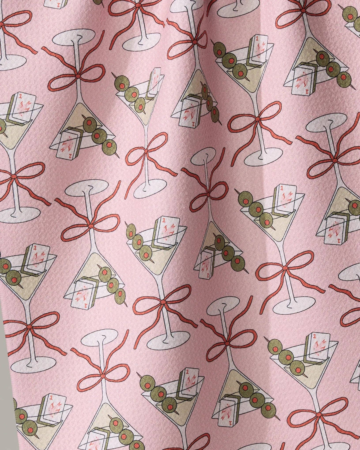 Flower-tinis Mahjong Tea Towel
