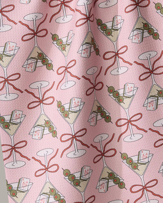 Flower-tinis Mahjong Tea Towel