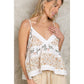 Floral Sleeveless A-line Embroidered Top