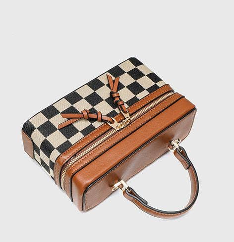 Box Checkered Handbag Crossbody Bag