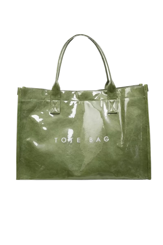 Green Large Vinyl Tote Bag