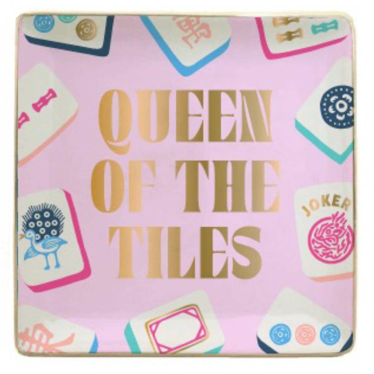 Queen of the Tiles Ceramic Mahjong Trinket Tray
