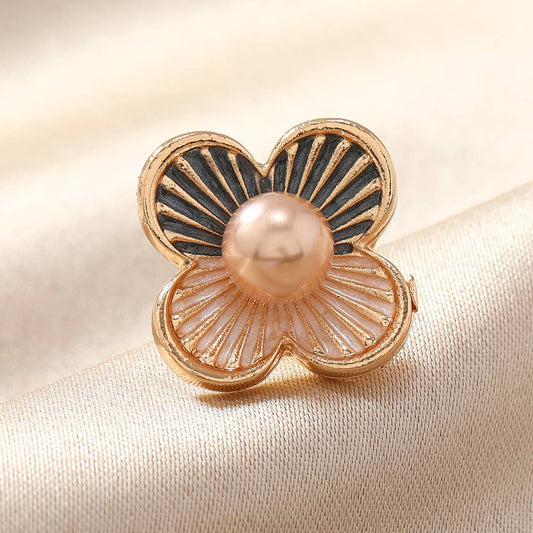 Elegant Small Flower Enamel Lapel Pin Badge
