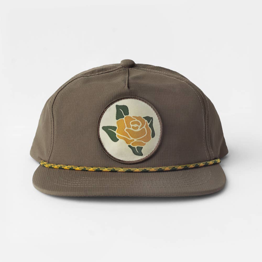 Yellow Rose Snapback Rope Hat