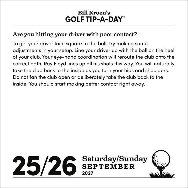 Golf Tip-A-Day 2027 Day-to-Day Calendar