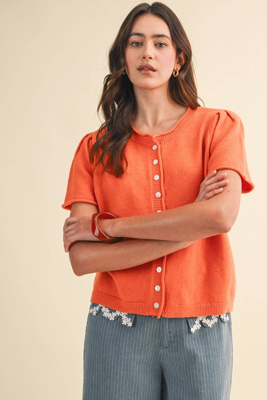 Short Sleeve Sweater Cardigan