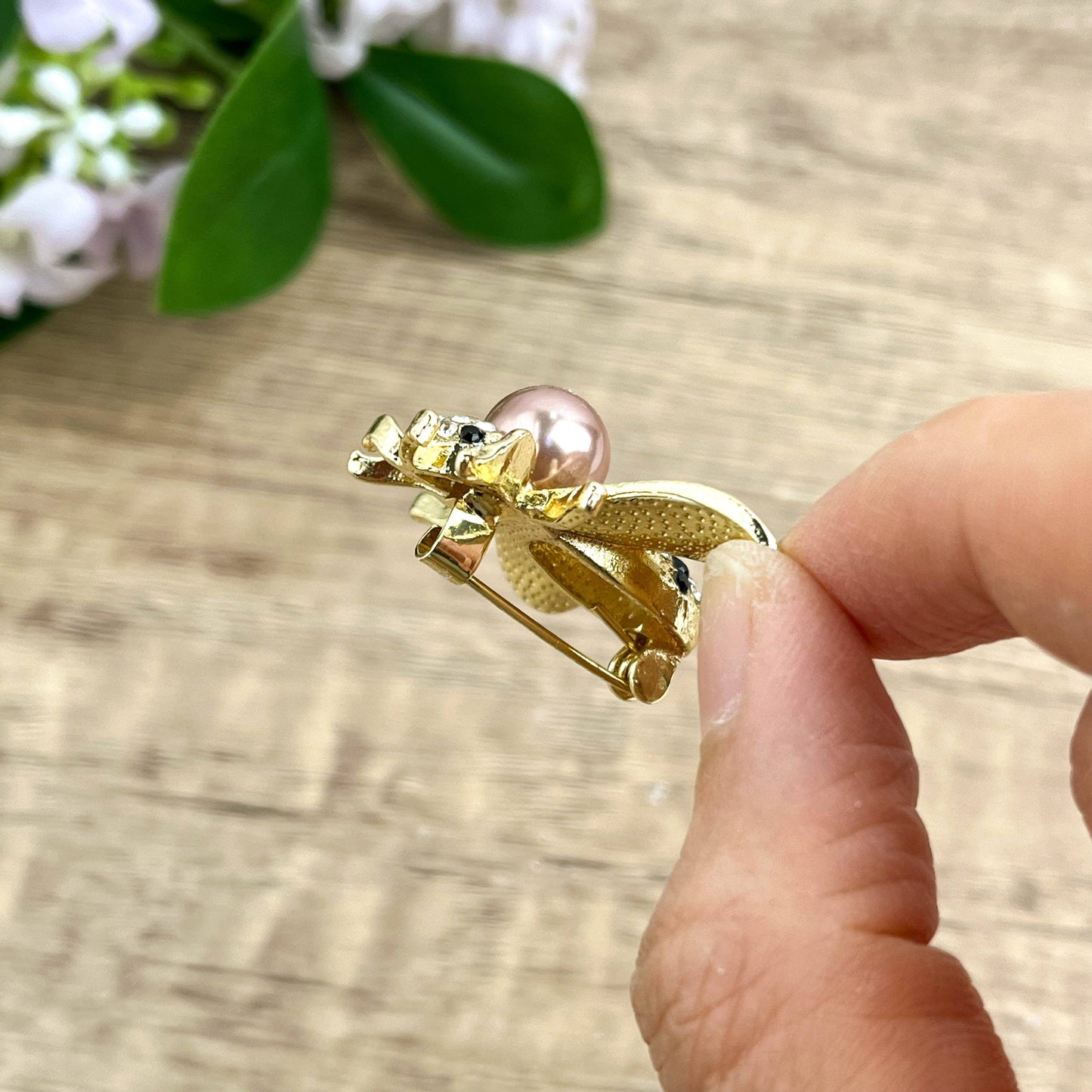 Rhinestone Bee Brooch