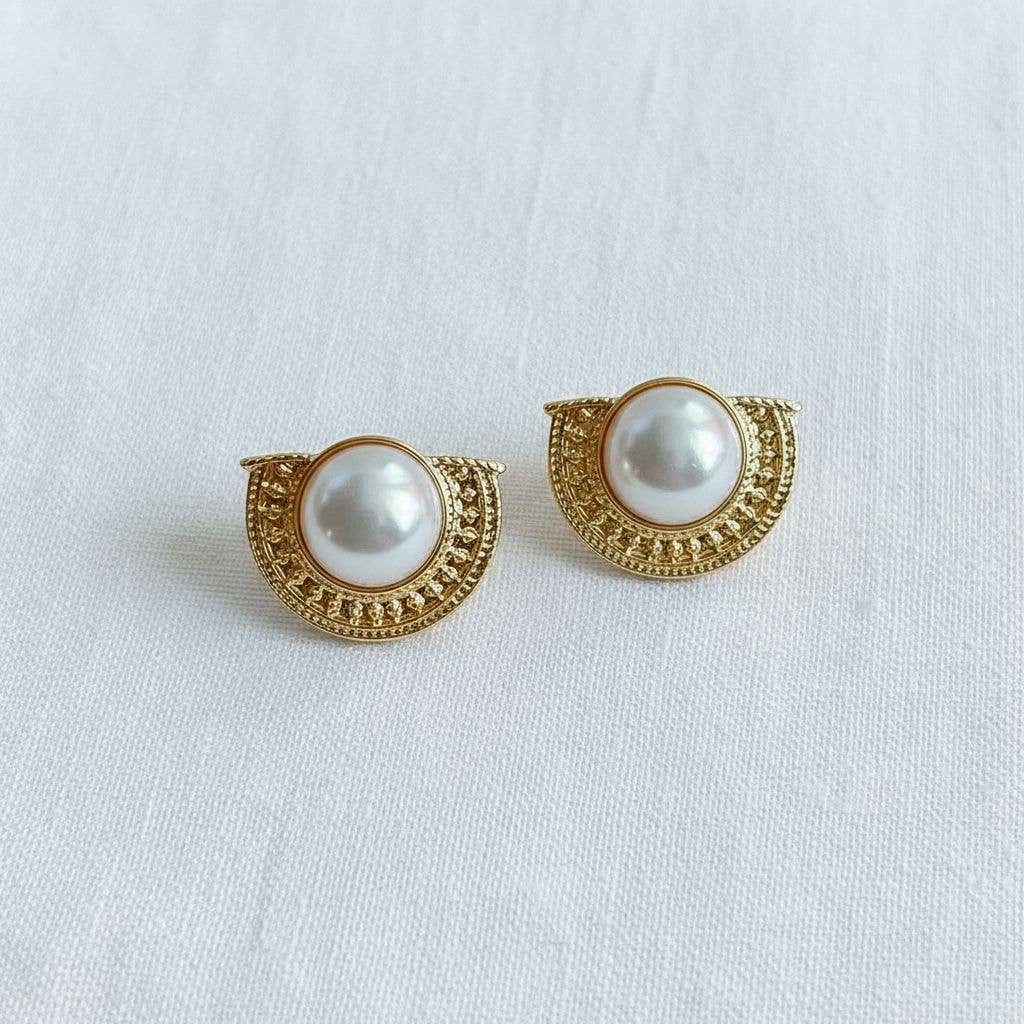 Vintage Floral Gemstone Drop Earrings