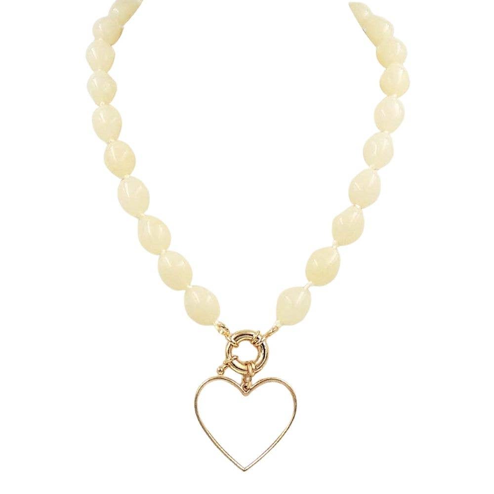 Heart Charm Beaded Necklace
