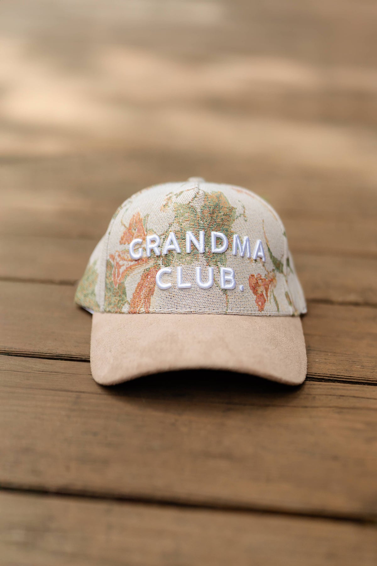 Grandma Club Floral Snapback Cap