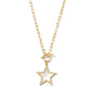 MOP Pave Star Toggle Pendant Necklace