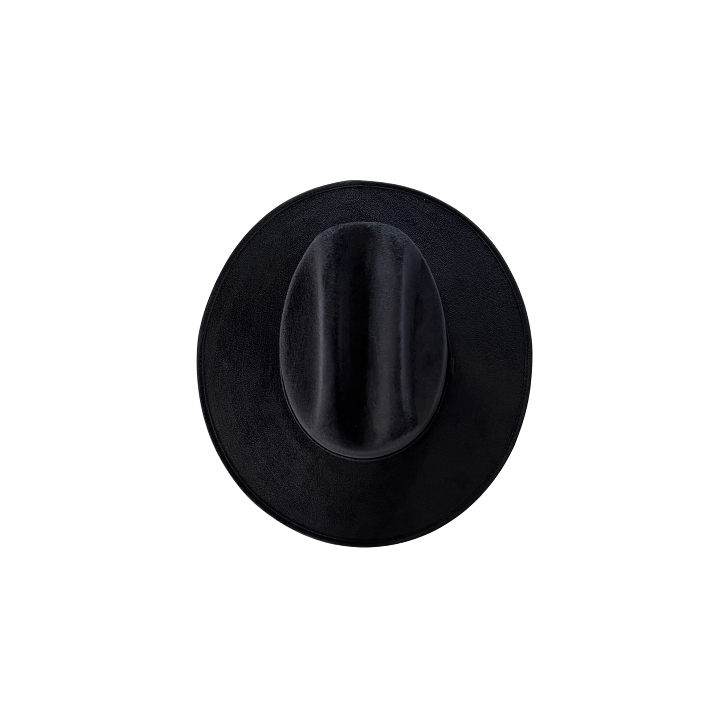 Black Cowboy Cattleman Crown Flat Brim Hat