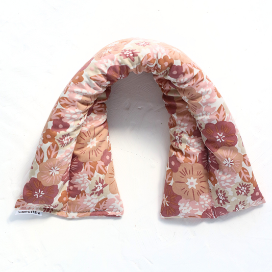 Mauve Flowers Heating Neck and Body Rice Pack