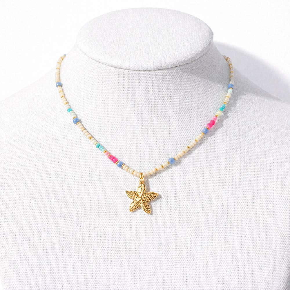 Shell Seed Bead Necklace