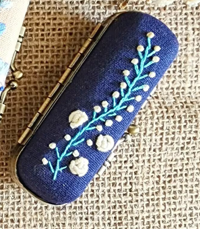 Vintage Embroidered Lipstick Case