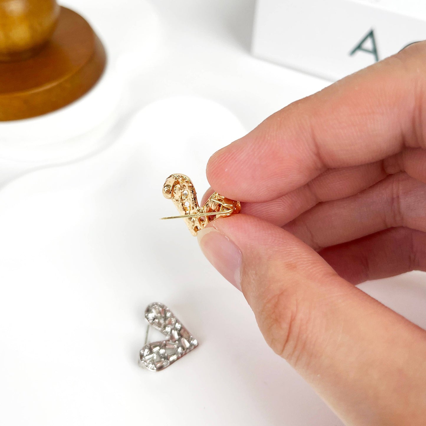 Heart Diamond Brooch
