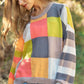Beige Multi Stripe + Block Light Weight Sweater