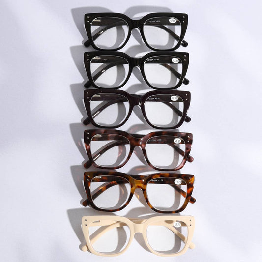 Wide Frame Glitter Side Reading Glasses