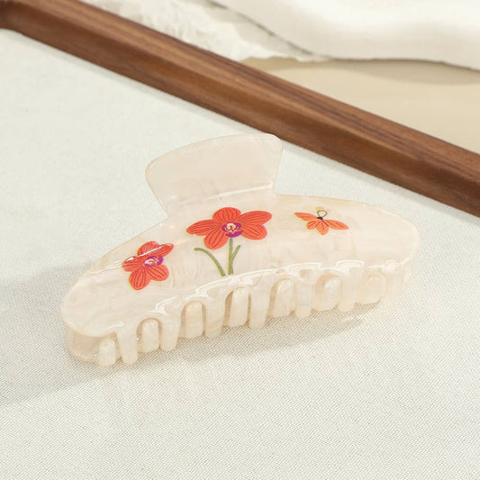 Floral Print Hair Clips
