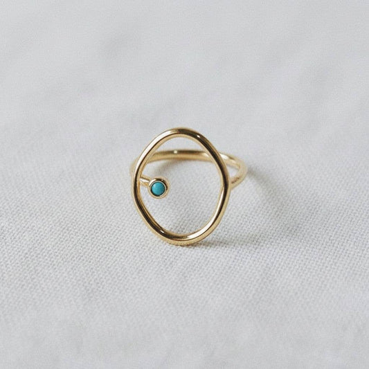 Artistic Adjustable Blue Gemstone Ring