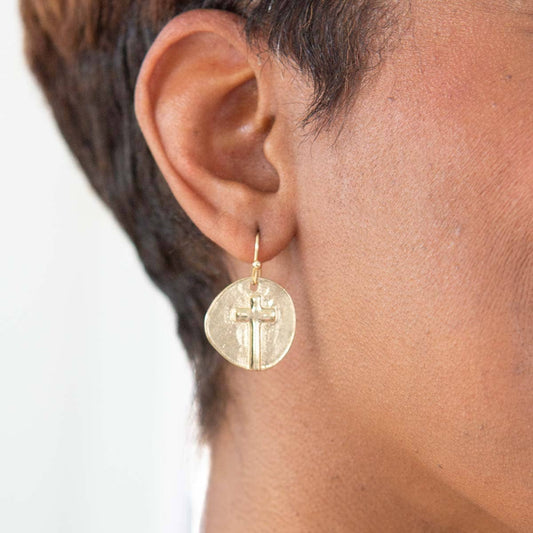 Ascension Gold Cross Earrings - Purpose + Passion Boutique