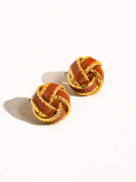 Astor 18K Gold Basket Weaved Ball Studs - Purpose + Passion Boutique
