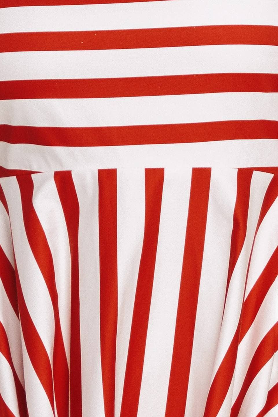 Ivory + Red Striped Dress