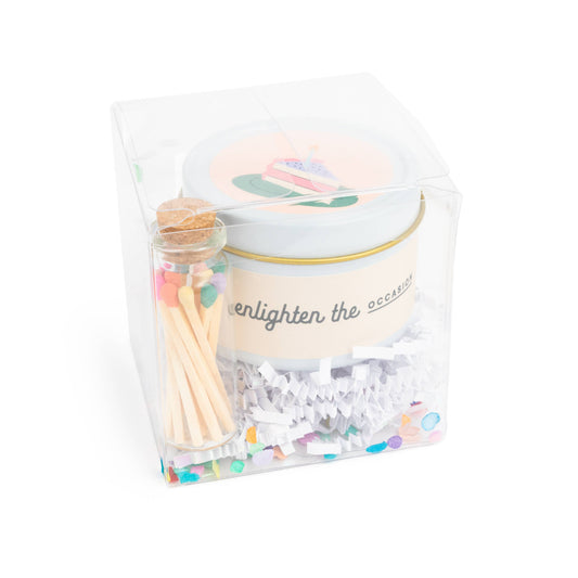 Birthday Cake Scented Candle + Matches Set