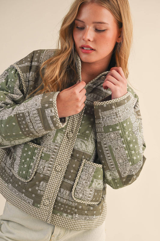 Bandana Patchwork Quilted Jacket - Purpose + Passion Boutique