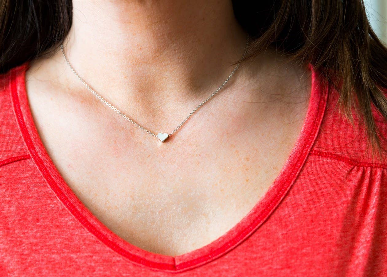 Best Friend Necklace Heart Necklace & Card - Silver - Purpose + Passion Boutique