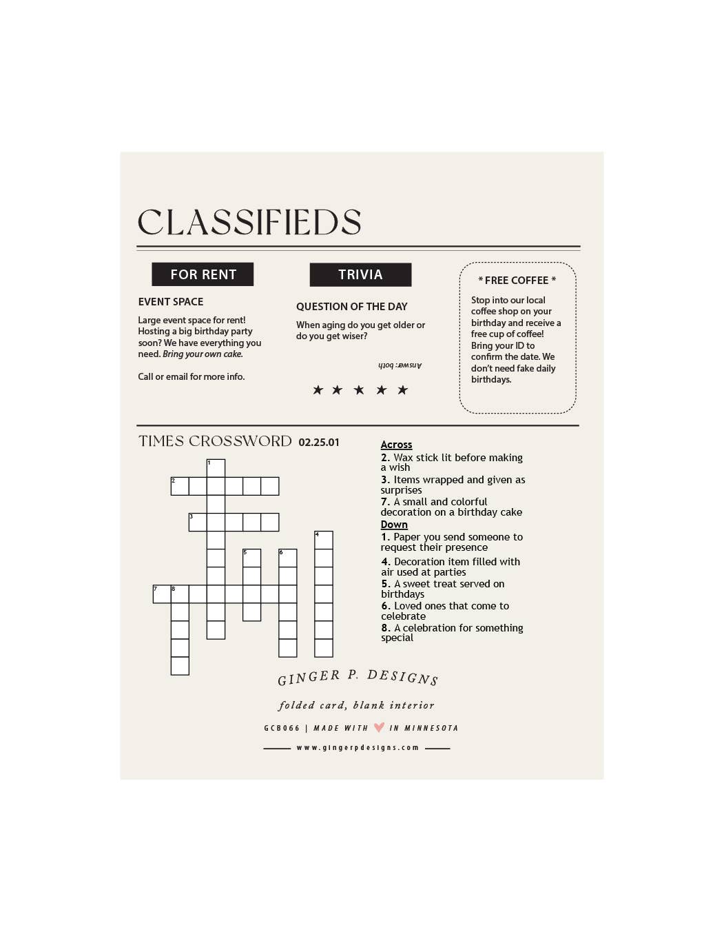 Birthday Times Greeting Card - Purpose + Passion Boutique