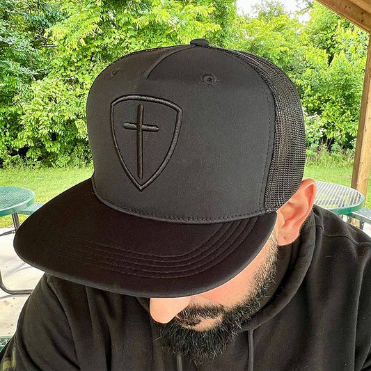 Black Cross & Shield Cap - Purpose + Passion Boutique