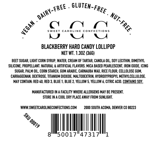 Blackberry Funfetti Lollipop (VEGAN) - Purpose + Passion Boutique